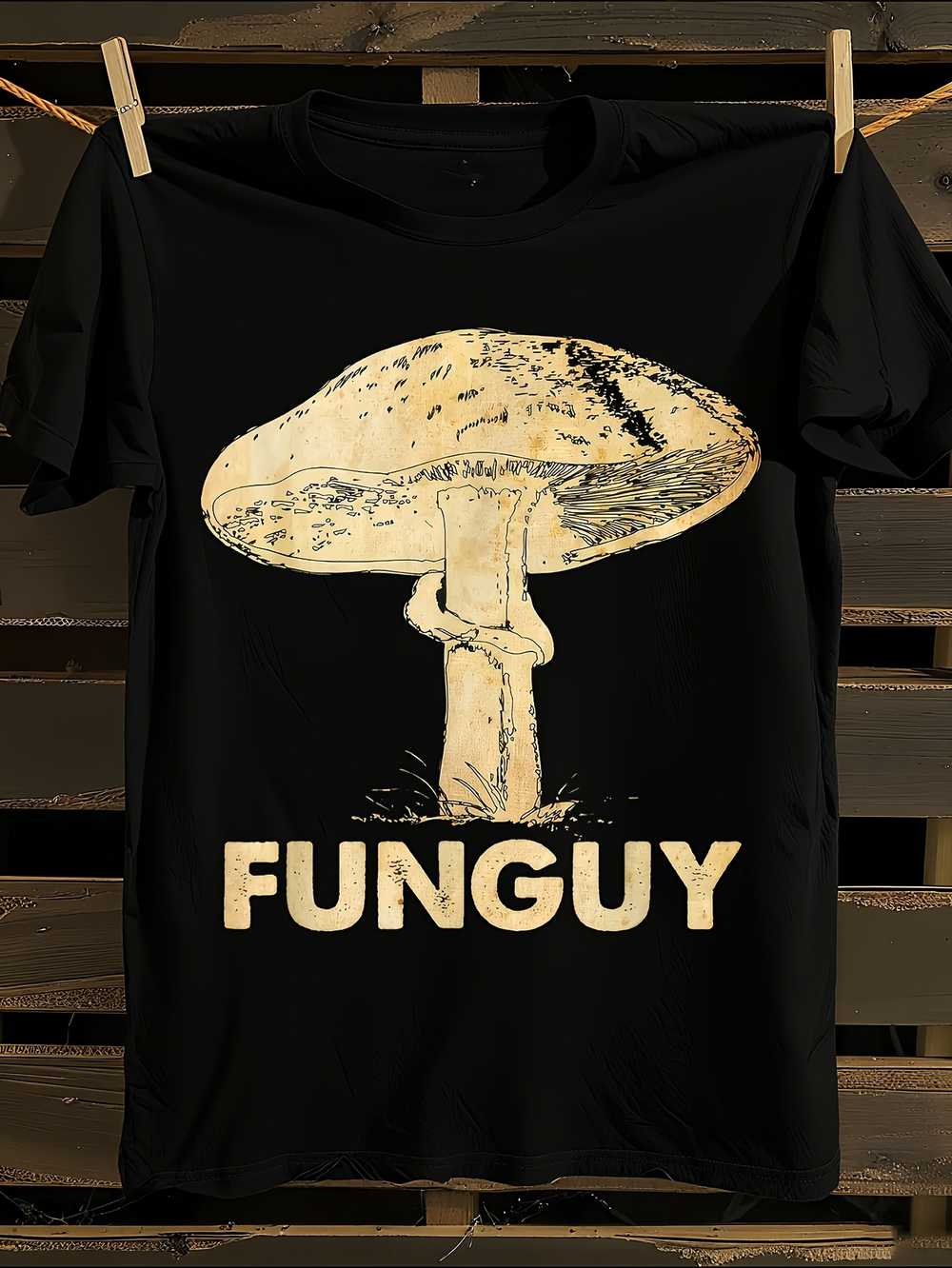 

Funguy Funny Mushroom & Fungus Graphic T-Shirt Mens Tshirt Womens Tshirts with Letters Print Short Sleeves T-Shirt Casual Street Tee Shirt Top XXXXL