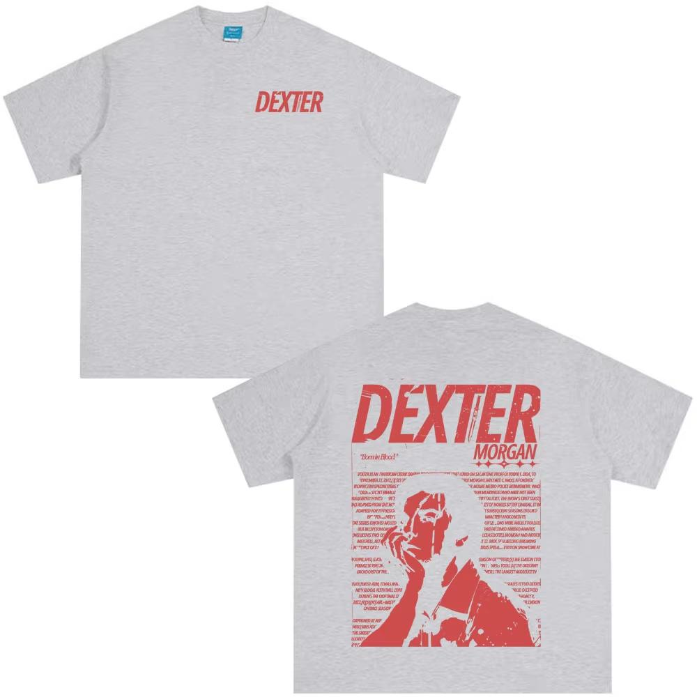 New Style Tee Vintage TV Play Dexter Morgan Printed T-shirt Men Women Casual Oversized TShirts Men's High Quality Cotton T-shirt