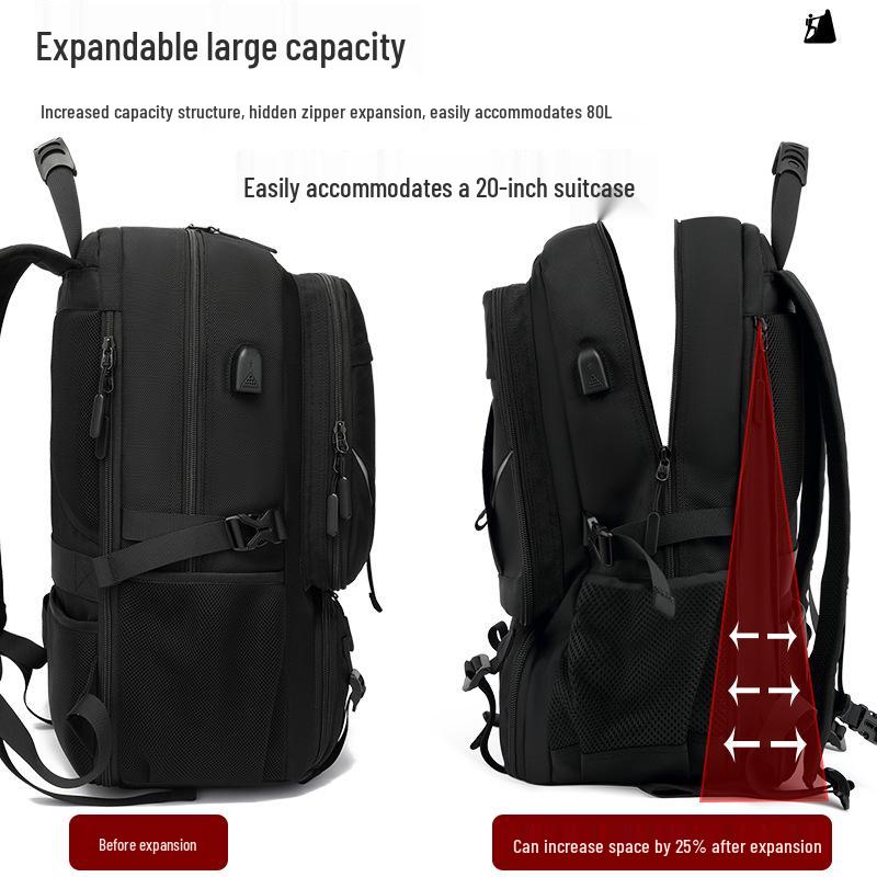 Extra Large Capacity USB Travel Backpack - Breathable, Multi-purpose for Men & Women