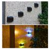 4pcs 4led Solar Wall Lamp Waterproof Up Down Luminous Night Light For Outdoor Garden Courtyard Decoration