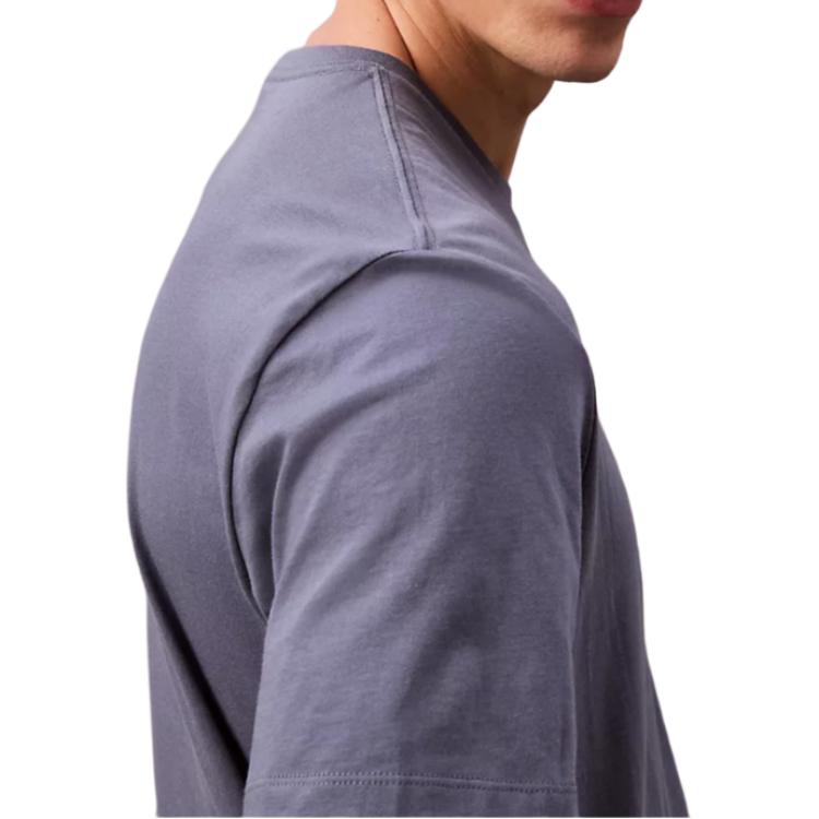 Calvin Klein Classic Short Sleeve T-Shirt With Metal Letter Logo Pattern Men tops Gray 40EM844-420