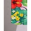 Women's Casual Short-Sleeve Button-Up Shirt Hibiscus Flower Pattern Green Leaves Foundation Shade Machine Washable Fashion Top