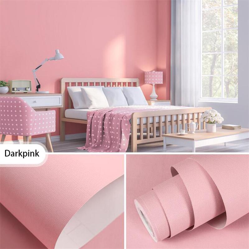 

10 м макарон чистый цвет утолщается ПВХ DIY гостиная пленка самоклеящаяся настенная бумага водостойкая настенная наклейка декоративная темно-розовый