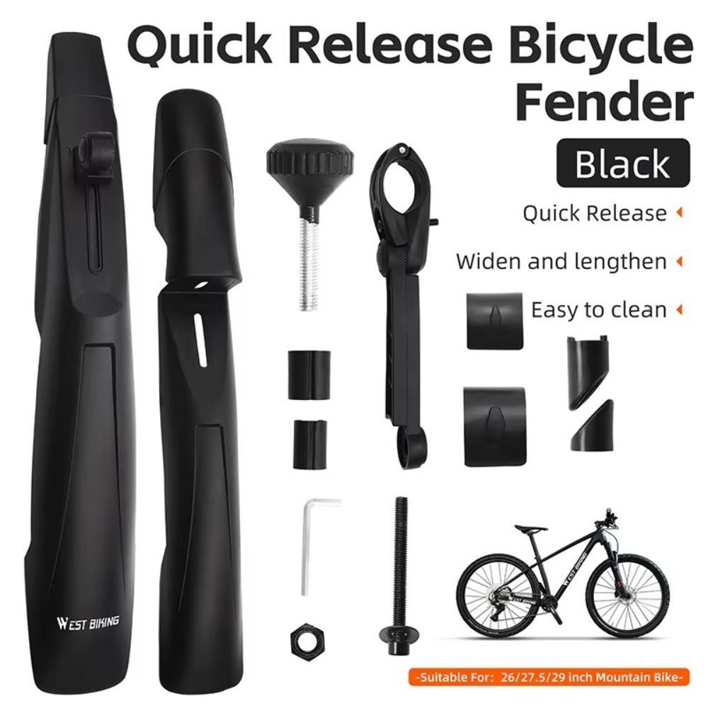 2 шт. Универсальные Велосипедные Крылья WEST BIKING Регулируемые Быстросъемные Велосипедные Крылья Защита от Грязи для Велосипеда 26/27.5/ 29 дюймов