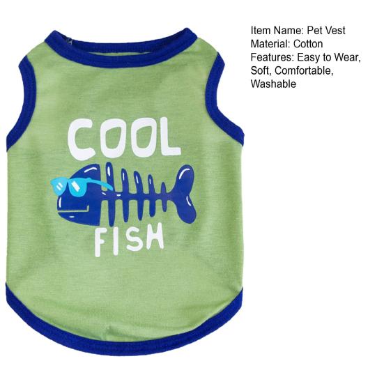 Kamizelka dla zwierząt Bezrękawnik z nadrukiem w litery Pies Lato Bez rękawów Okrągły Letni odkryty dekolt Dwunożne ubranka dla zwierząt domowych dla małych psów