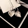 Silver Big Heart Pendant Earrings For Women Exaggerated Metal Geometric Huggie Hoop Earrings Jewelry Gift