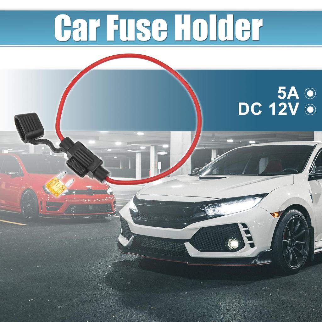 X AUTOHAUX Inline Fuse Holder Car Inline ATC Style with 5A Fuse Set of 3 DC 16 Gauge