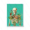 Gift Flowers Skull Print Poster Anatomical Medical Art Illustration Body Abstract Skeleton Canvas Painting Doctor Office Decor
