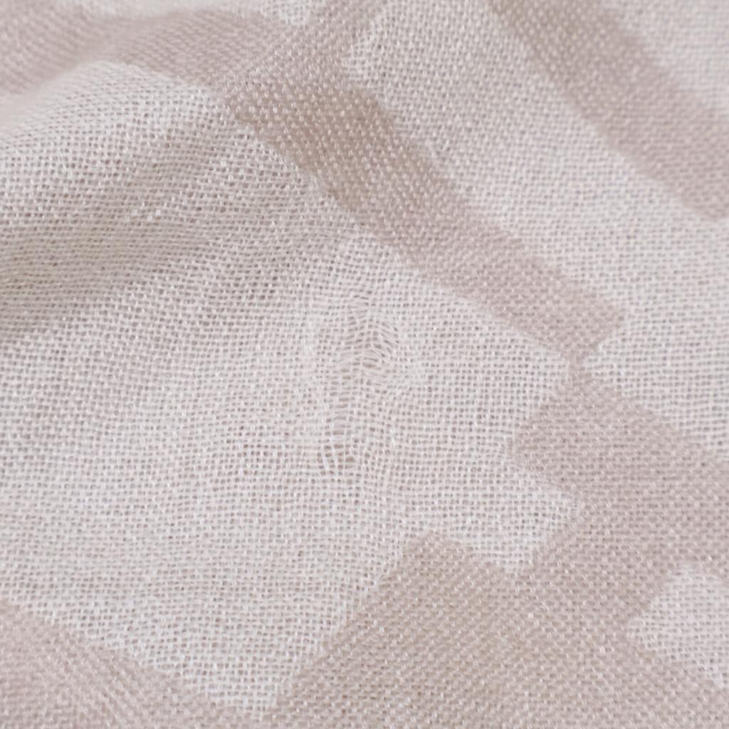 HERMES Large cashmere silk H motif fringe stole light beigeUsed