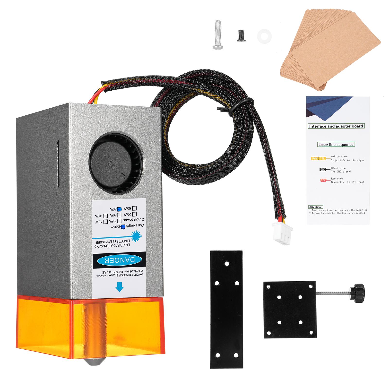 

40 Вт сплавний лазерний модуль Модуль лазерного гравірування Модуль лазерної головки Вбудований повітряний насос із повітрям 80W срібний