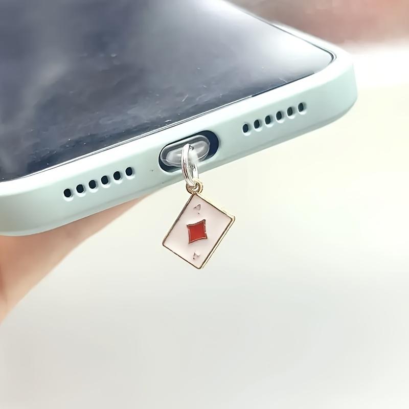 1pc Aluminum Alloy Jack Accessory, Fashionable A and Poker Set Pendant,mobile Phone Decorations small Gift