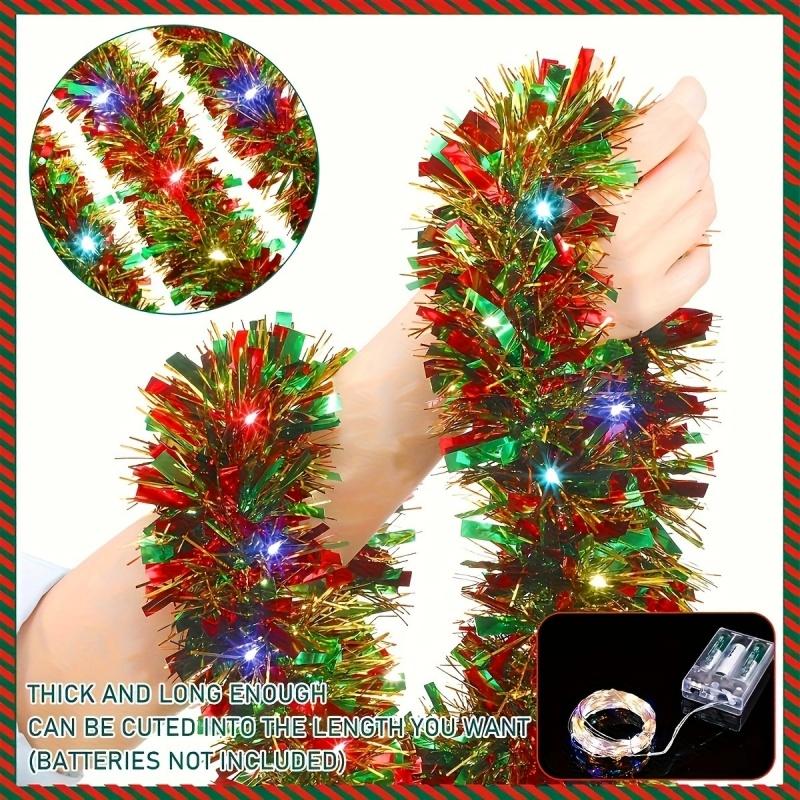Christmas Top Ribbon with Light String Tinsel Garland Streamers Ornaments with Led Lights Christmas Garland Led Light 2025