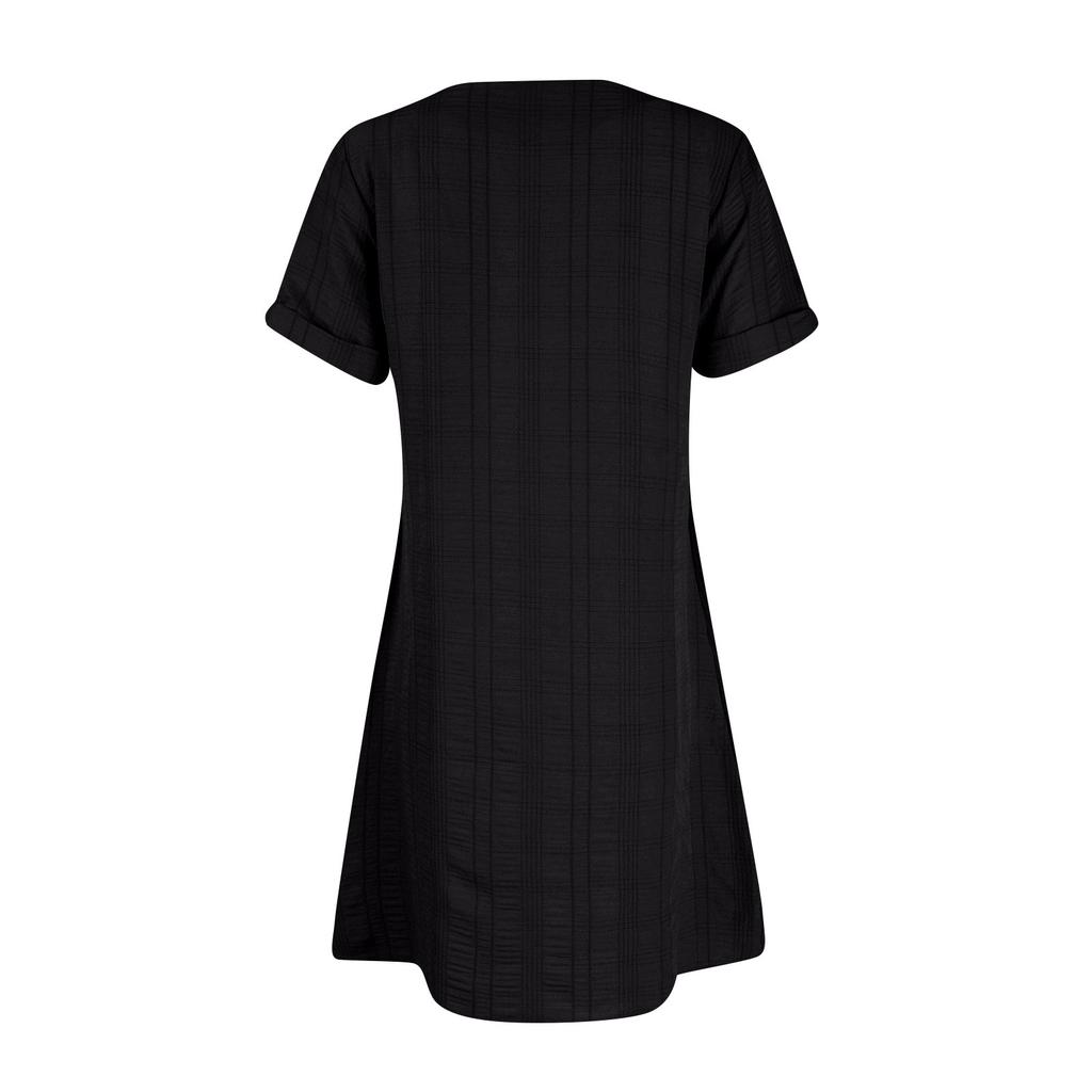 Women's Fashion Sexy Slim V-neck Color Casual Short Sleeve Dresses
