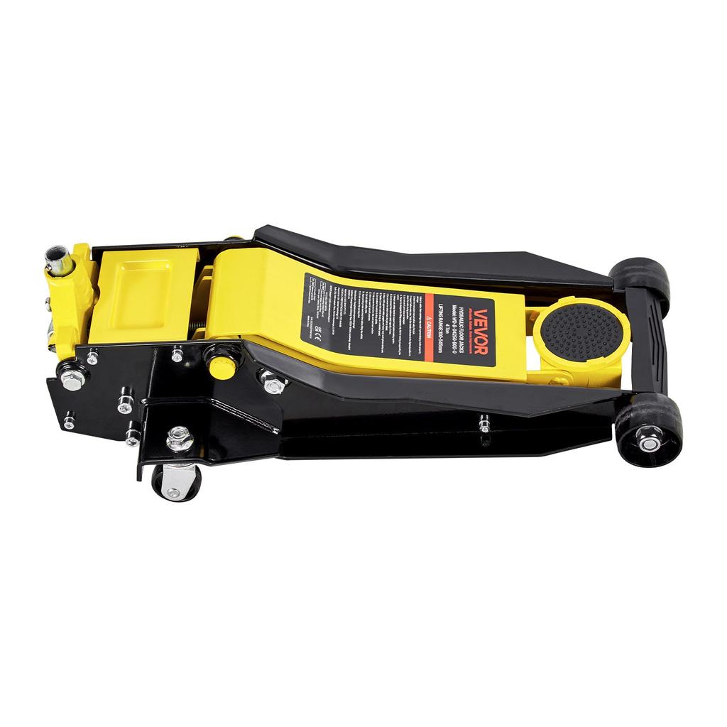 VEVOR Low Profile Floor Jack, 4 Ton Capacity, Steel Racing Floor Jack with Dual Pistons Quick Lift Pump