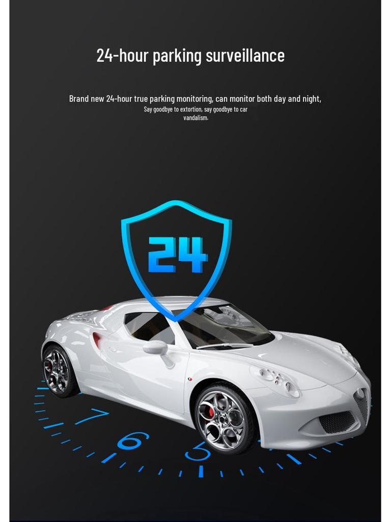 4K Dual Cam: Front & Rear Recording Dash Cam with Reversing Image, Driving Track, HD, 3" WiFi Screen