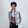 CHINISM Men's Gradient Washed Denim Jacket