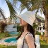 Hollow Woven Bucket Hat Women'S Summer Sunscreen Sun Hat Show Small Face Travel Beach Basin Hat Fashion