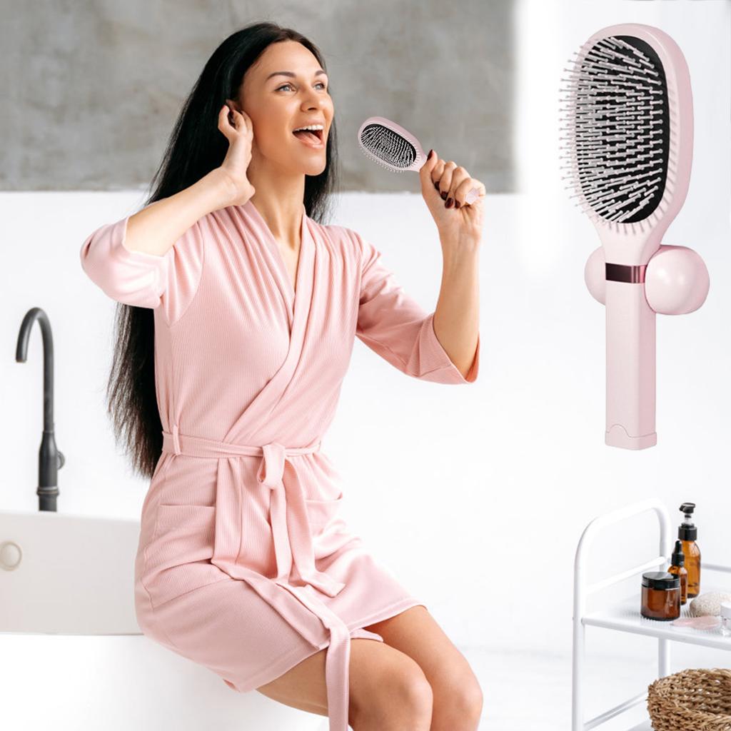 Magnetic Stand Air Cushion Hair Brush with Video Detangler Anti Static Massage Comb for Smoothing and Volumizing Hair