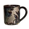 350ml Flaming Dragon Pattern Mug Ergonomic Handle Milky Yellow Glaze Mug Hand-painted Dragon Ceramic Drinkware