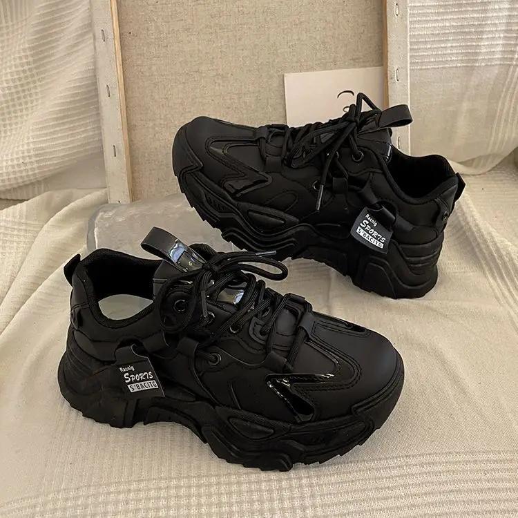 Casual Platform Sneakers for Women Spring Autumn New Chunky Platform Women Sports Shoes Fashion Thick Bottom PU Leather Sneakers