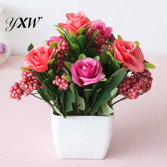 Fake Flower Realistic Artificial Bonsai Decorative UV Resistant Potted Pot DIY Crafts Home Decor Simulation