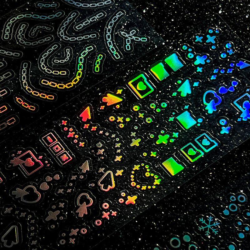 Wasserdichte glitzernde Laser-Sterne-Punkt-Dekoaufkleber für Scrapbooking, DIY-Fotokarten-Dekoration, Collage