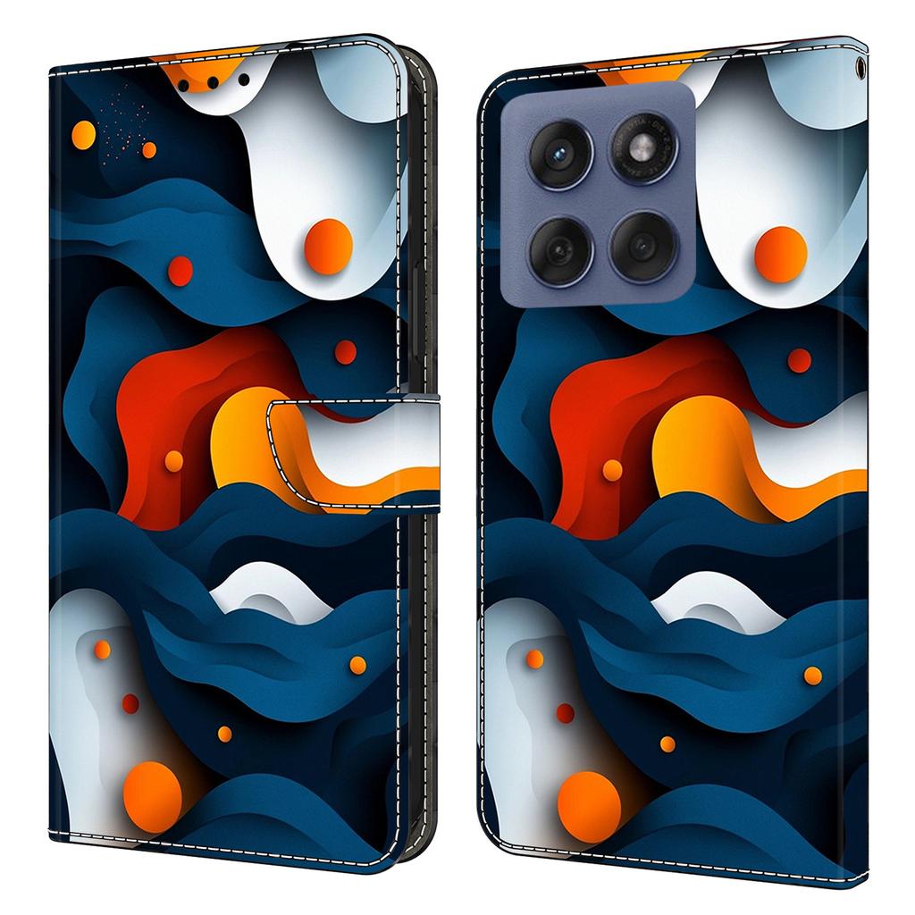 Pro Motorola Edge 60 Fusion 5G/Edge 60 5G Pouzdro Peněženka Stojan Vzorový Tisk PU Kůže Vyklápěcí Kryt na Telefon