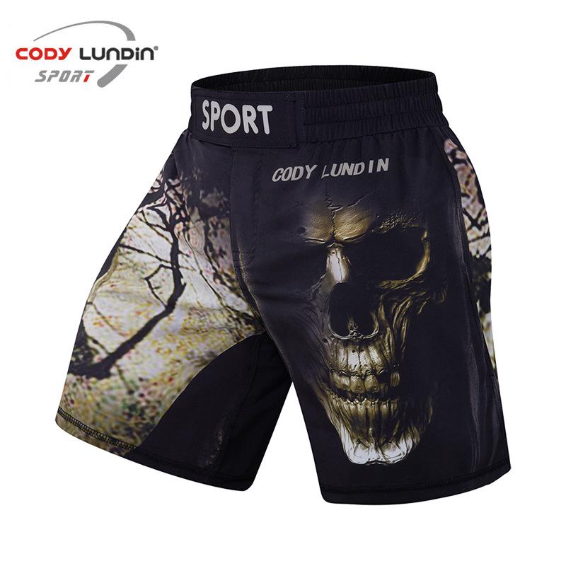 Men's Digital Print Fight Training Shorts for Gym, Jiu-Jitsu, and Sanda
