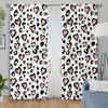 Set Of 2 Heart Leopard Print Curtains Polyester Fabric Suitable Bedroom Living Room Decoration Curtain Machine Washable Ideal For