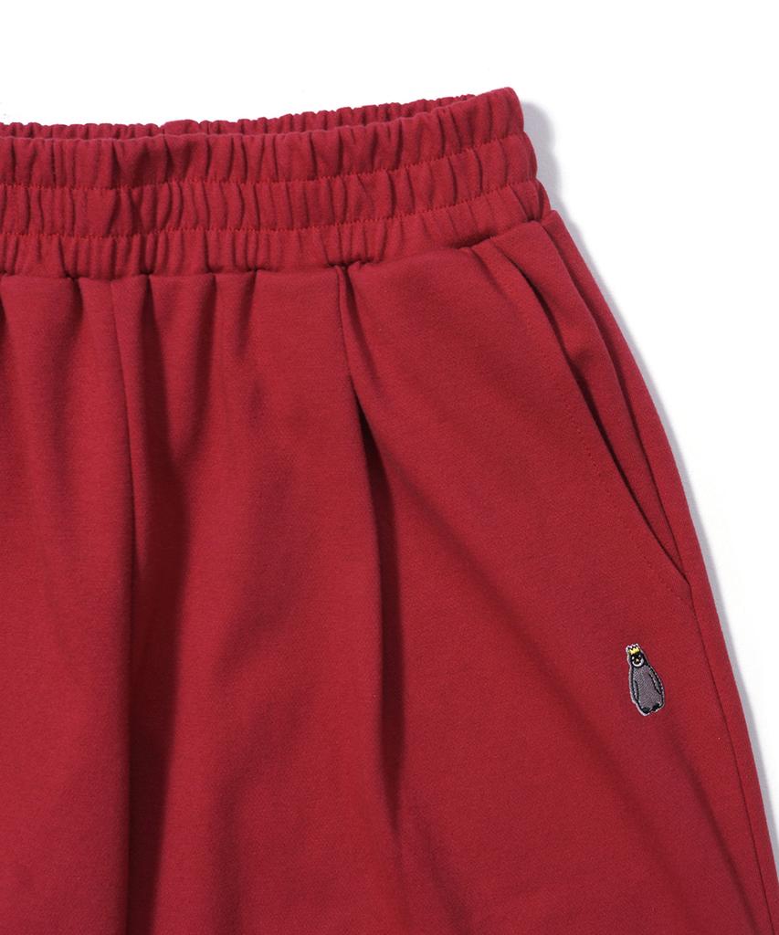 GAKKAI UNIONS One-Pleat Wide Sweatpants Burgundy