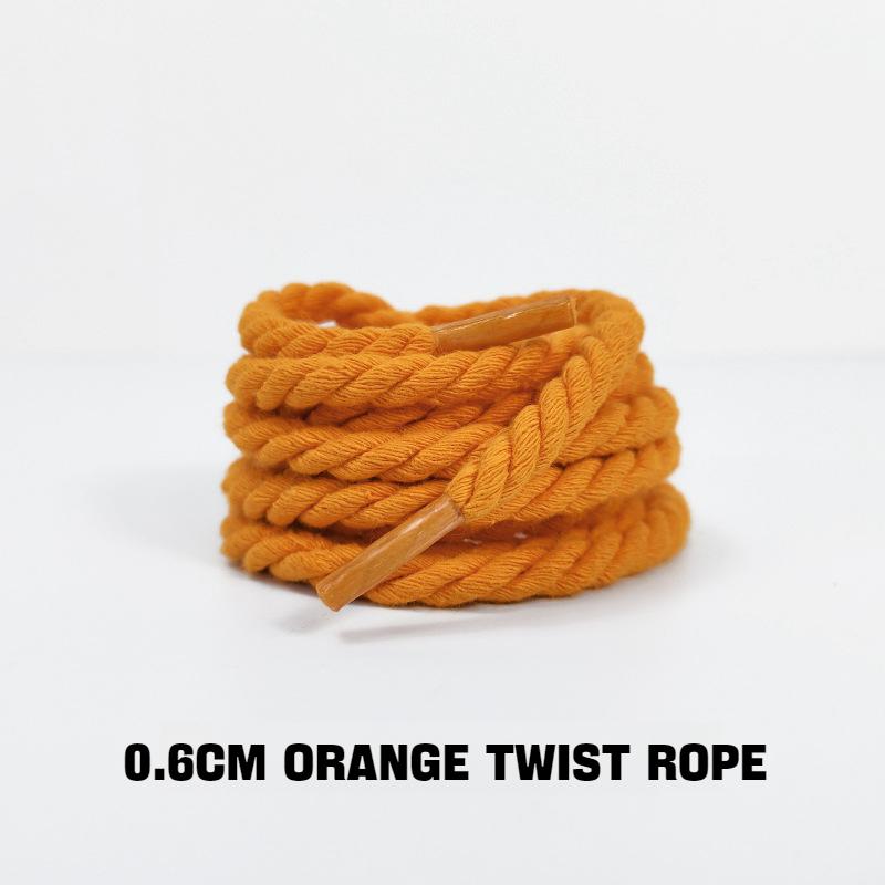 Round Shoelaces AF1/AJ1 0.6CM Thicker Cotton Shoelace Twisted Rope Laces Sneakers Boots Shoe laces for Shoes 120/140/160CM 1Pair