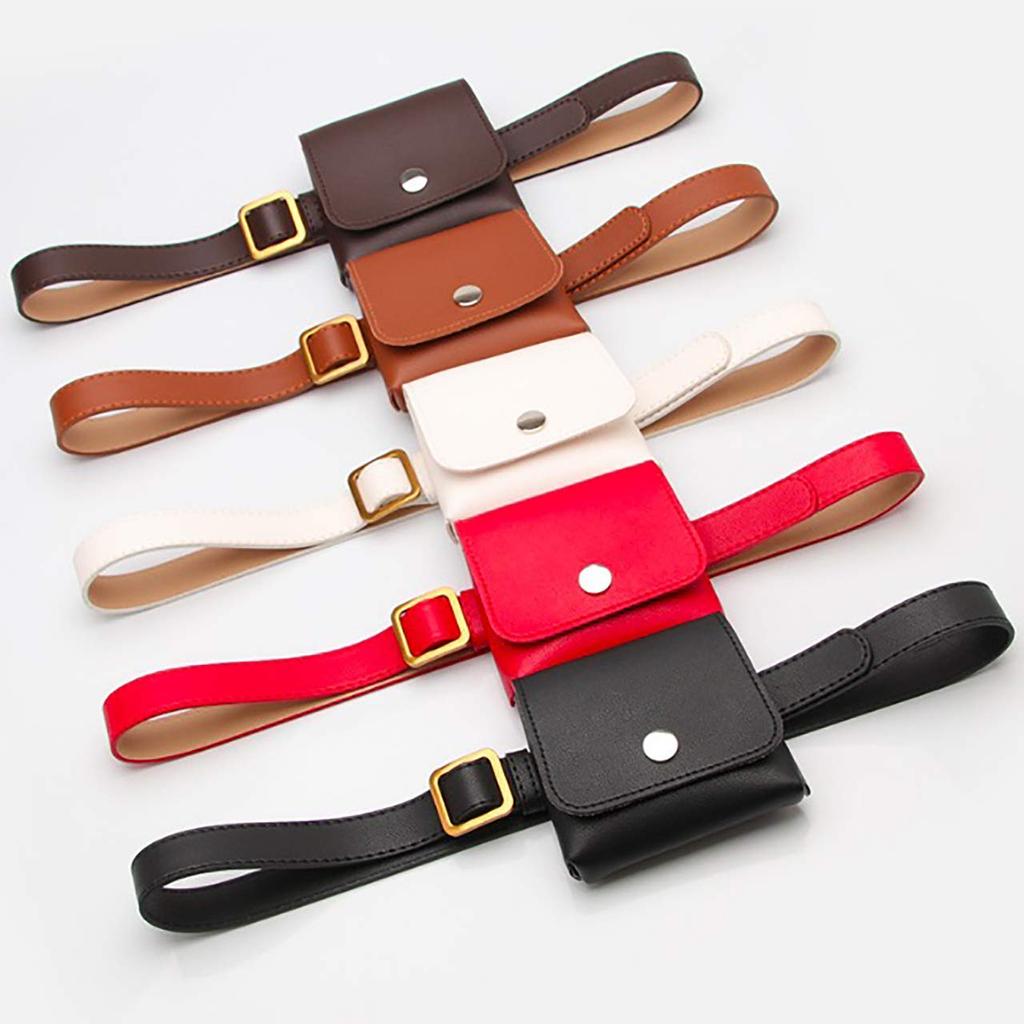 WHITE FANG Taillen-Mini-Tasche Beutel Leder mit Abnehmbar Stilvoll und Niedlich für BT260 (Weißer Reißzahn) Gürtel, Damen, (04 Kamel)