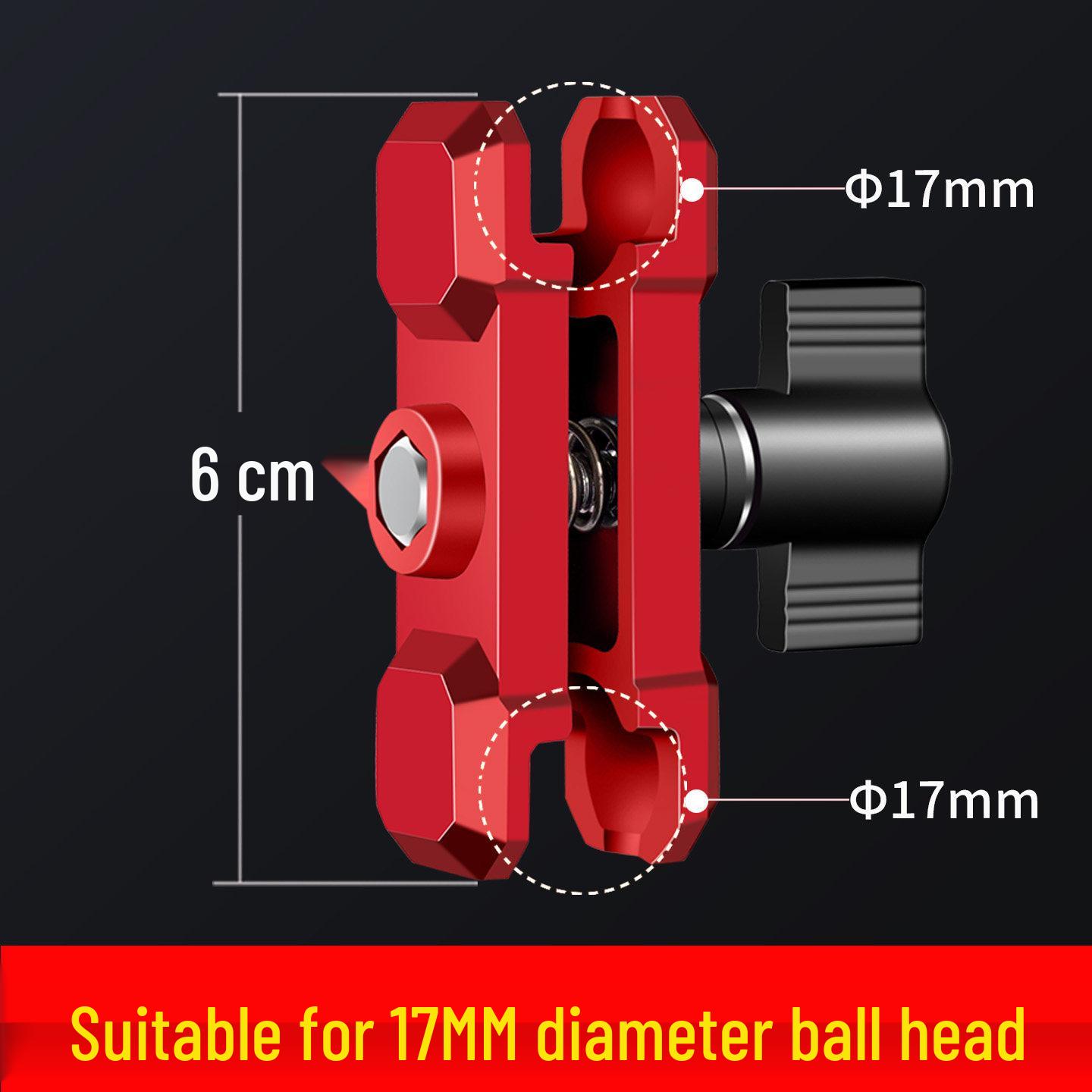 Universal 17mm Ball Head Aluminum Alloy Phone Holder Clamp Arm