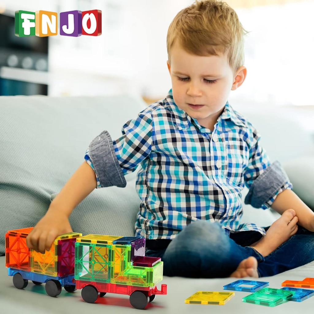 Magnetic Tiles, 100PCS Building Blocks, Magnets Building Set, STEM Construction Stacking Toy Gift for Kids 3+ Boys and Girls Preschool