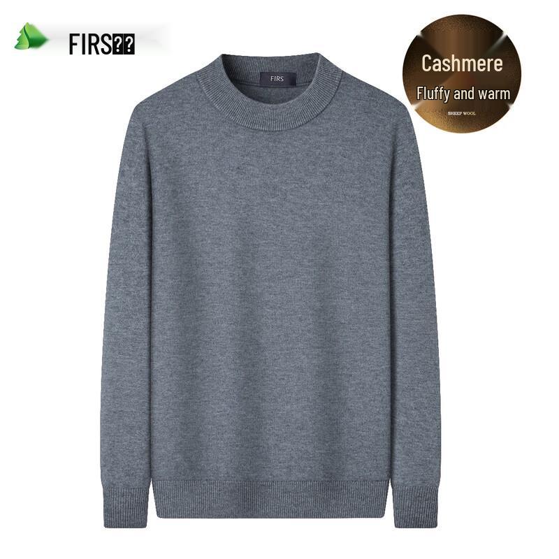 FIRS Men's Cashmere Blend Round Neck Pullover Sweater