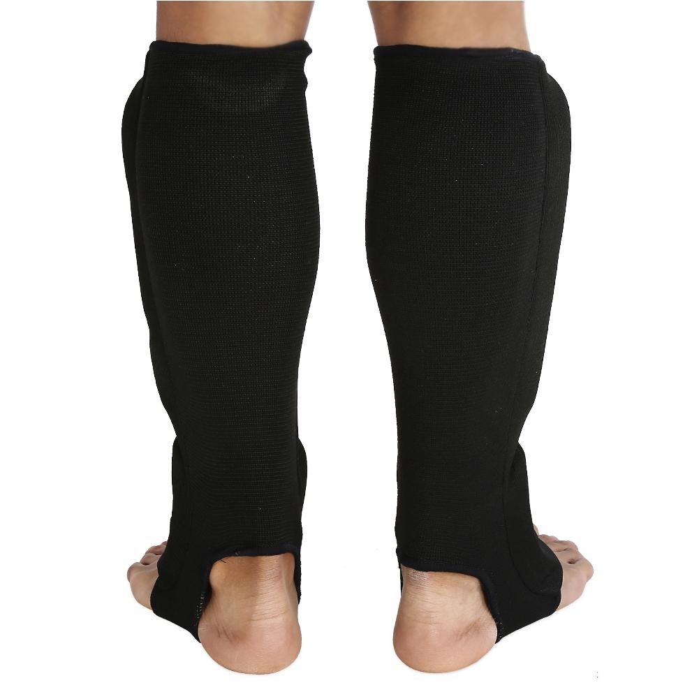 Atmungsaktiver Bein-Knöchelschutz Anti-Rutsch-Schutzpolster für Boxen Kickboxen (Schwarz M)