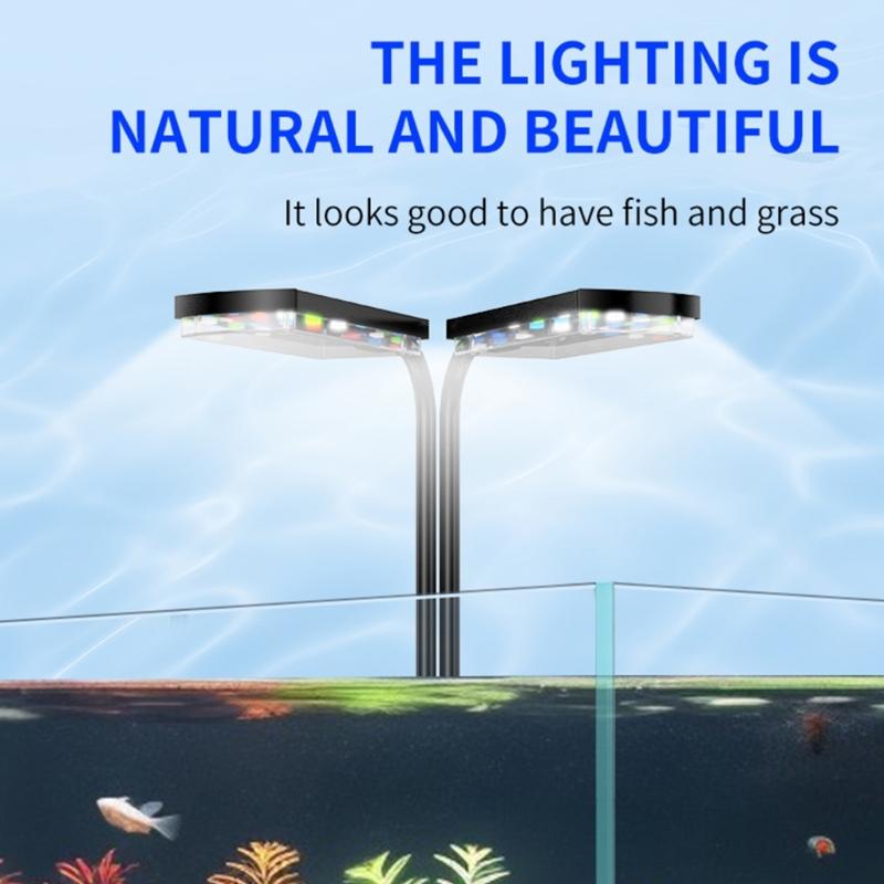 Adjust Brightness LED Fishtanks Light with Double Head USB Clip On Lamp for Small Aquariums Fishtanks Lighting Tool