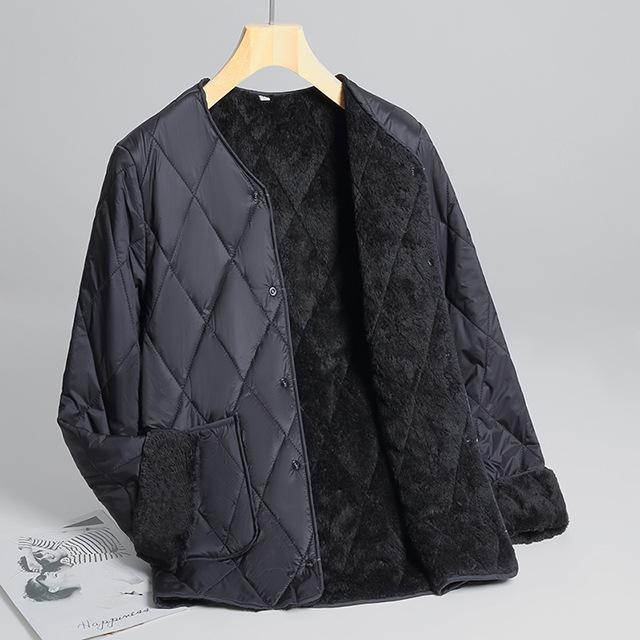 Autumn and Winter Short Styles, Fleece To Keep Warm, Middle-aged People, Small Cotton-padded Jackets, Light and Soft, and Fleece Outer Wear.