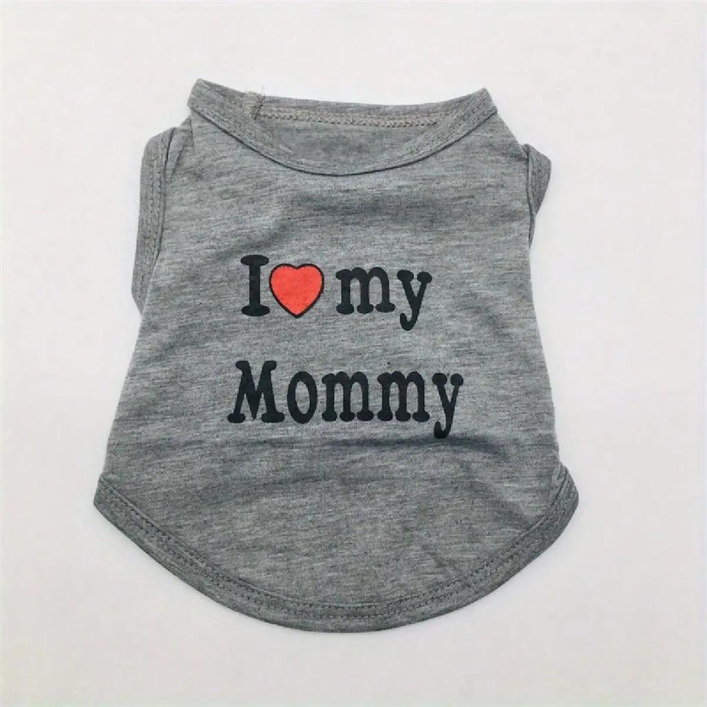 Dog Vest I Love My Mommy Daddy Puppy T-Shirt Summer Sleeveless Pet Clothing for Small Medium Dogs Cats Apparel