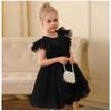 Little Girls Princess Tulle Flying Sleeve Flower Girl Party Performance Dress Gown