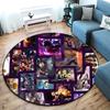 Classic Japanese-style Cartoon Demon Slayer Round Rug, Home Soft Decorative Anti-slip Yoga Mat and Chair Mat, Outdoor Floor Mat Carpet K24