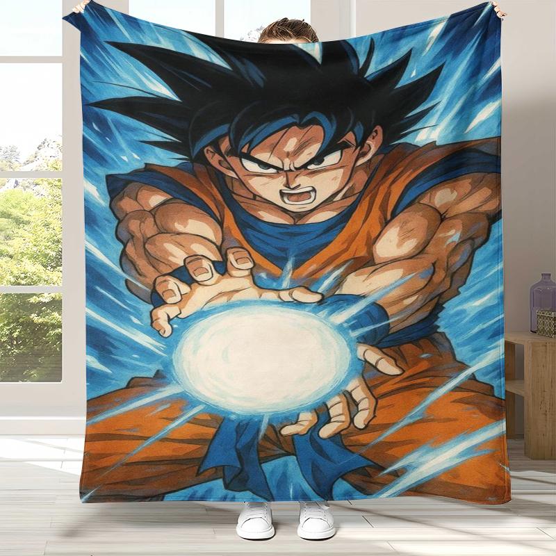 Anime D-Dragon Ball Game Cartoon Flannel Blanket,Ultra Soft Warm Plush Throw for Home Bedroom Bed Sofa Cover Office Camping