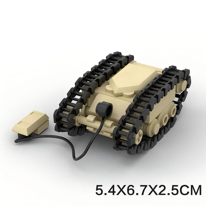 MOC Creative Design Mini Tank Grenade Launcher Artillery Tractor Building Block Model DIY Children's Assembly Toys Birthday Gift