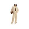 Anta Life Series Letter Splicing Single-Breasted Warm Long Sleeve Baseball Jacket Women jackets Nude Apricot White 162418762-1