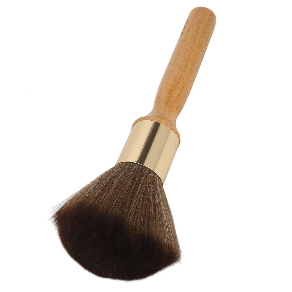Ergonomic Handle Neck Duster Brush Beech Wood Barber Neck Duster Wooden Neck Duster  Barber Use