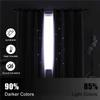 Double Layer Curtains with Star Cut-Outs Blackout Rod Pocket Drapes Projects Beautiful Starry Patterns Home Window Decor