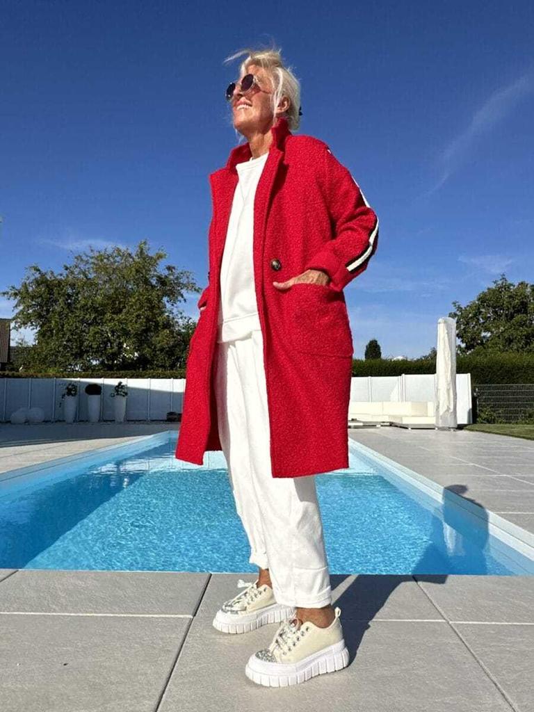 2025 Autumn/Winter Women's Color Block Lambswool Cardigan
