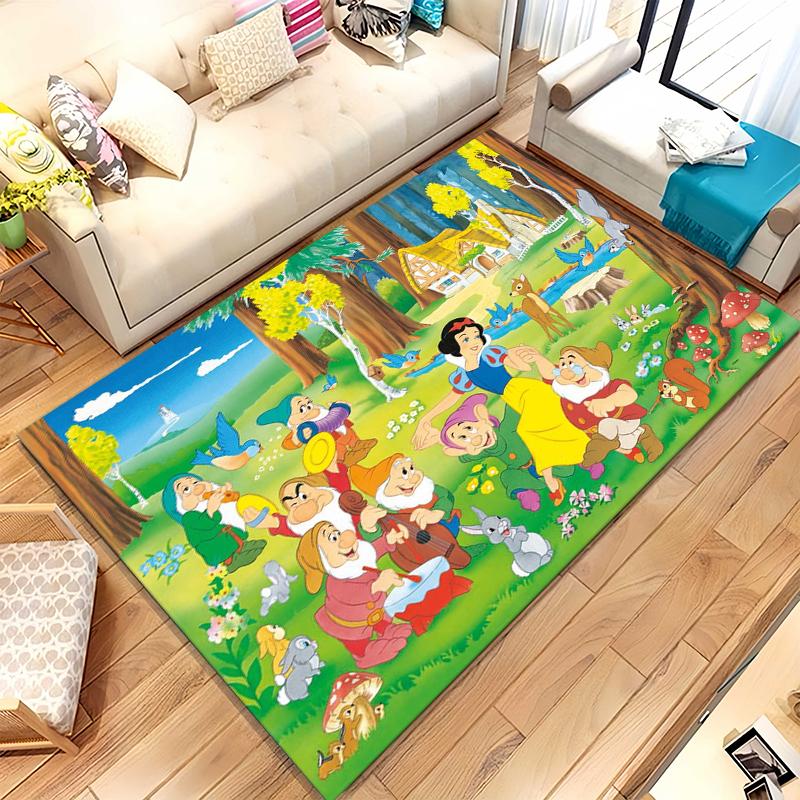 Snow White Princess Cartoon Girl Living Room Non-Slip Area Rug Soft Carpet for Bedroom Kids Playroom Sofa,Home Decor Doormat