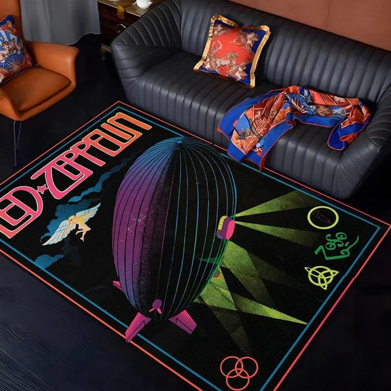 15 Size Led-Zeppelin Pattern Rug for Living Room Bathroom Mat Creative Door Mat Bedroom Home Decor Rug Decoration Maison