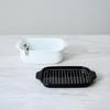 Fujihoro Tempura Pot Square Wide with Thermometer IH Compatible White 22cm